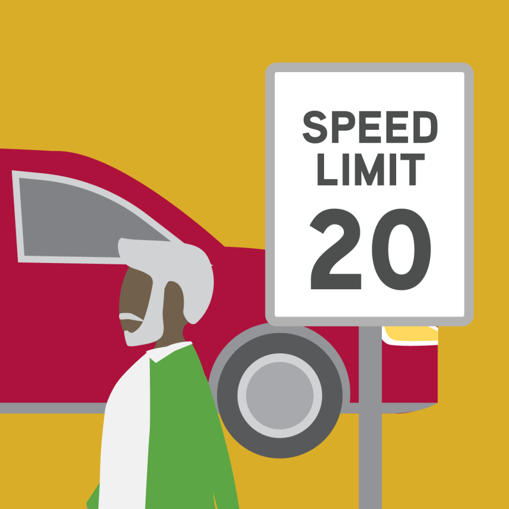 An illustration of a lower speed limit