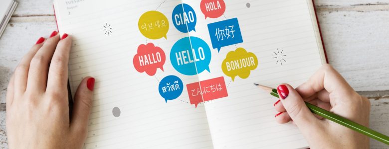 Different Language Speech Bubble Hello Concept
