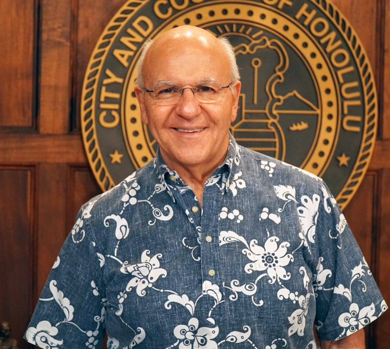 Mayor Rick Blangiardi, pictured inside the mayor's office at Honolulu Hale