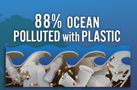 88% of the ocean is polluted with plastic.